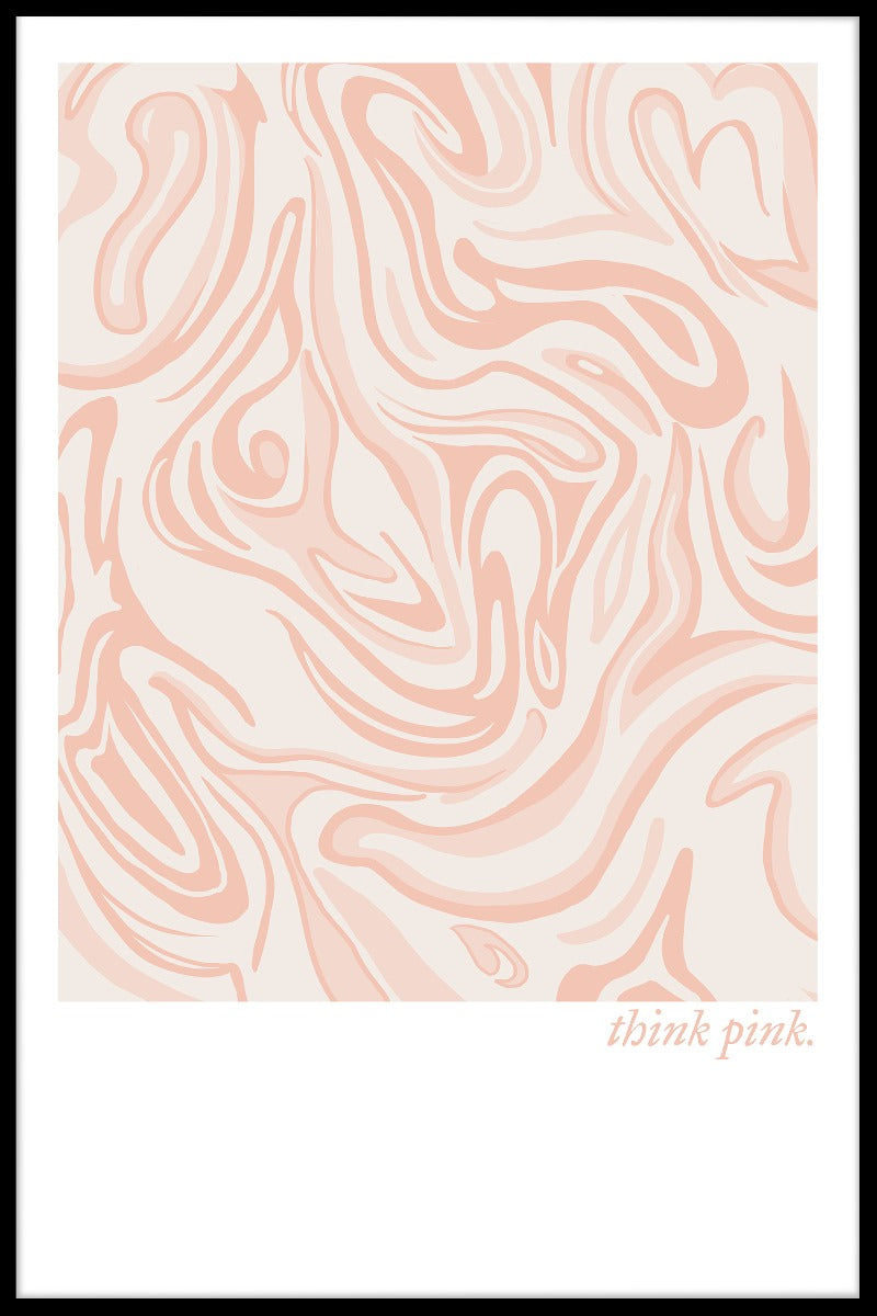 Tänk rosa abstrakt poster