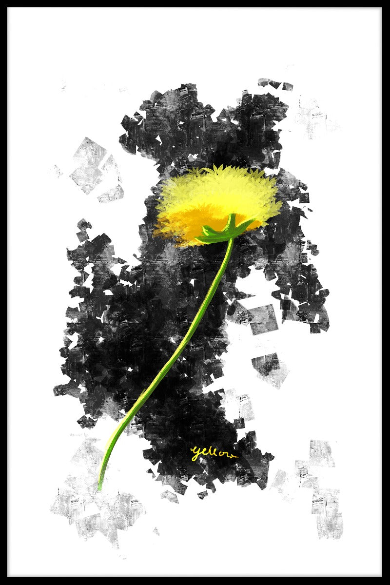 Gul blomma grafisk design poster