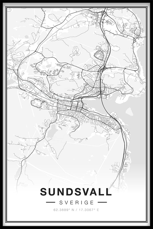 Sundsvall Kartposter