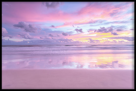 Strand rosa solnedgång poster