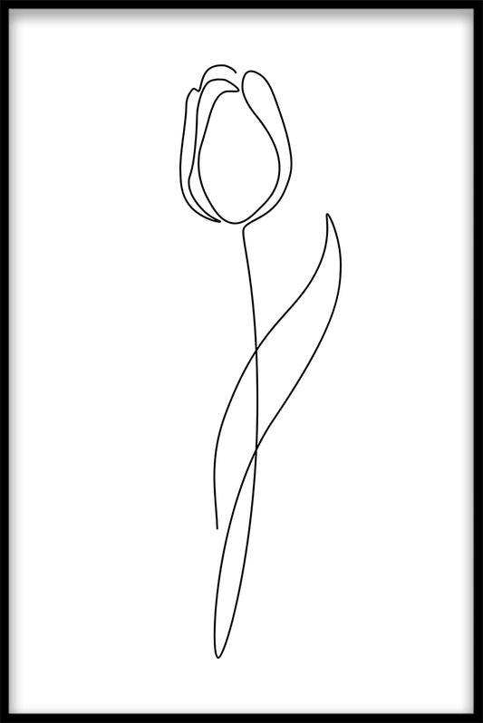 Line Art Flower N02 poster