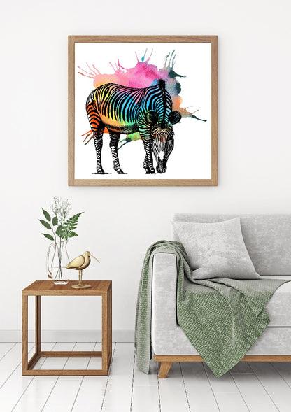 Zebra färgglad abstrakt poster