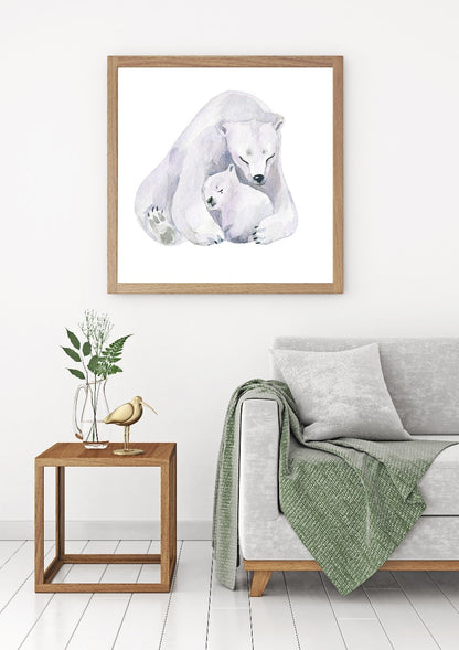 Polar Bear Love Akvarellposter