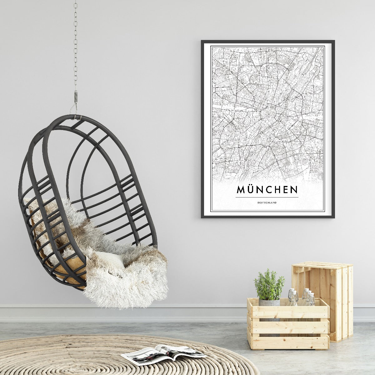 München Tyskland Kartposter