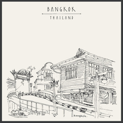 Bangkok Thailand Illustration N02 poster